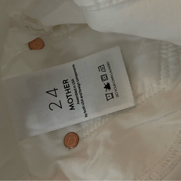NWT MOTHER x Revolve The Looker White Distressed High Rise Skinny Jeans Size 24 - Picture 7 of 10